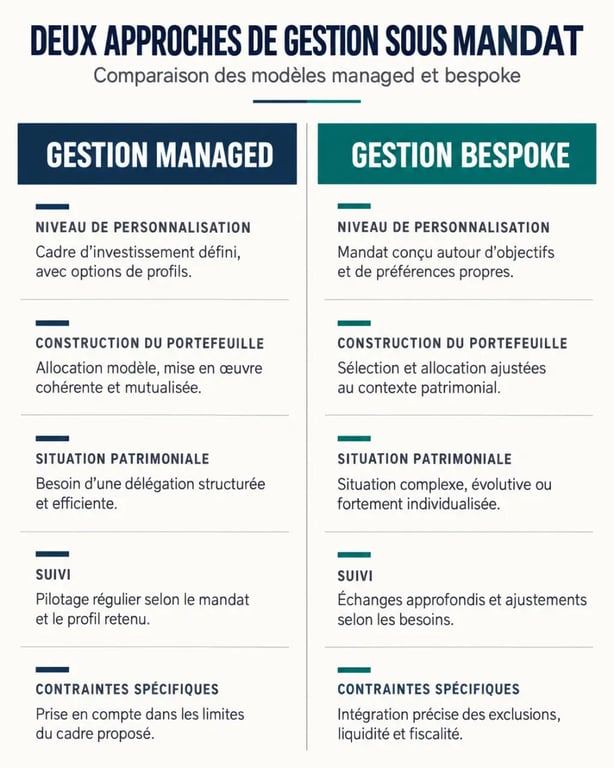 Discretionary fund management : comparaison entre gestion managed et gestion bespoke