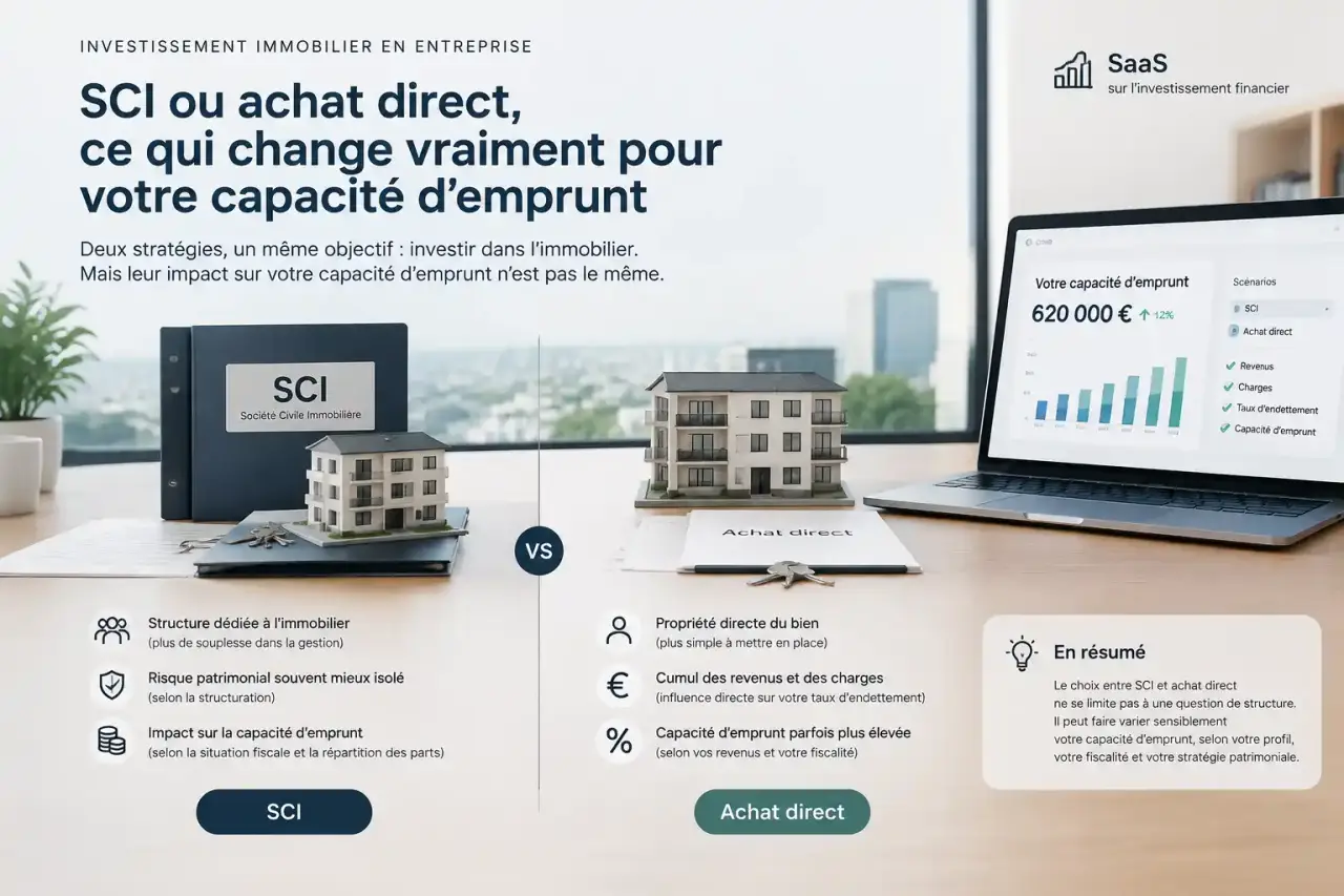Investissement immobilier en entreprise : SCI ou achat direct, ce qui change vraiment pour votre capacité d'emprunt